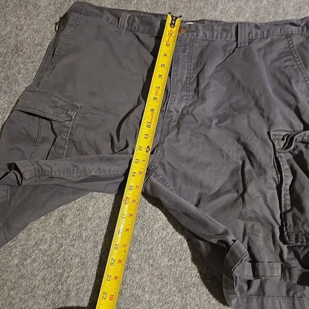 Levi Cargo Shorts Mens 44 Gray Baggy/Relaxed Fit Pockets Cotton Hiking Casual